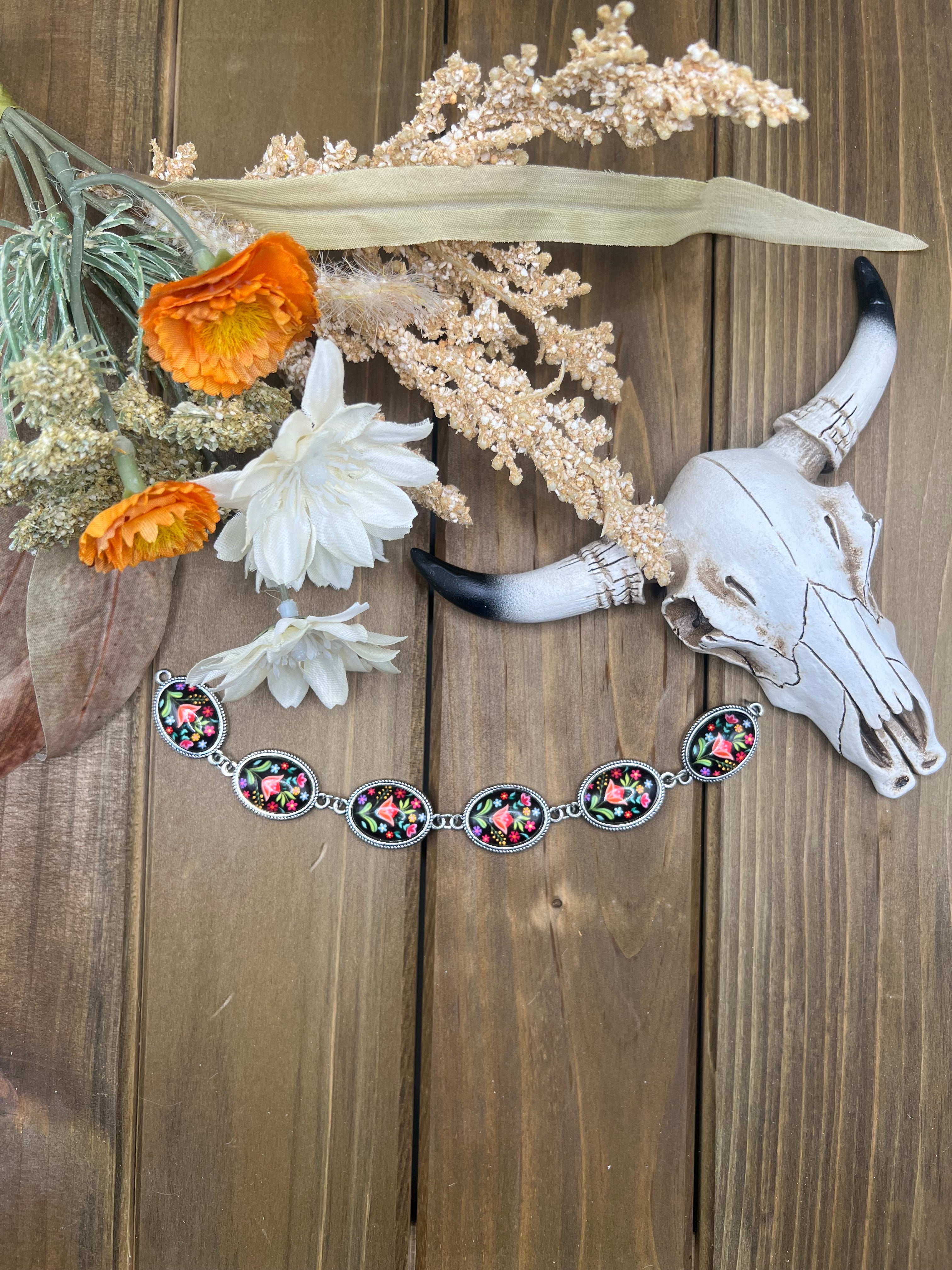Black Flower Choker