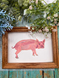 Original Gouache Pig Painting