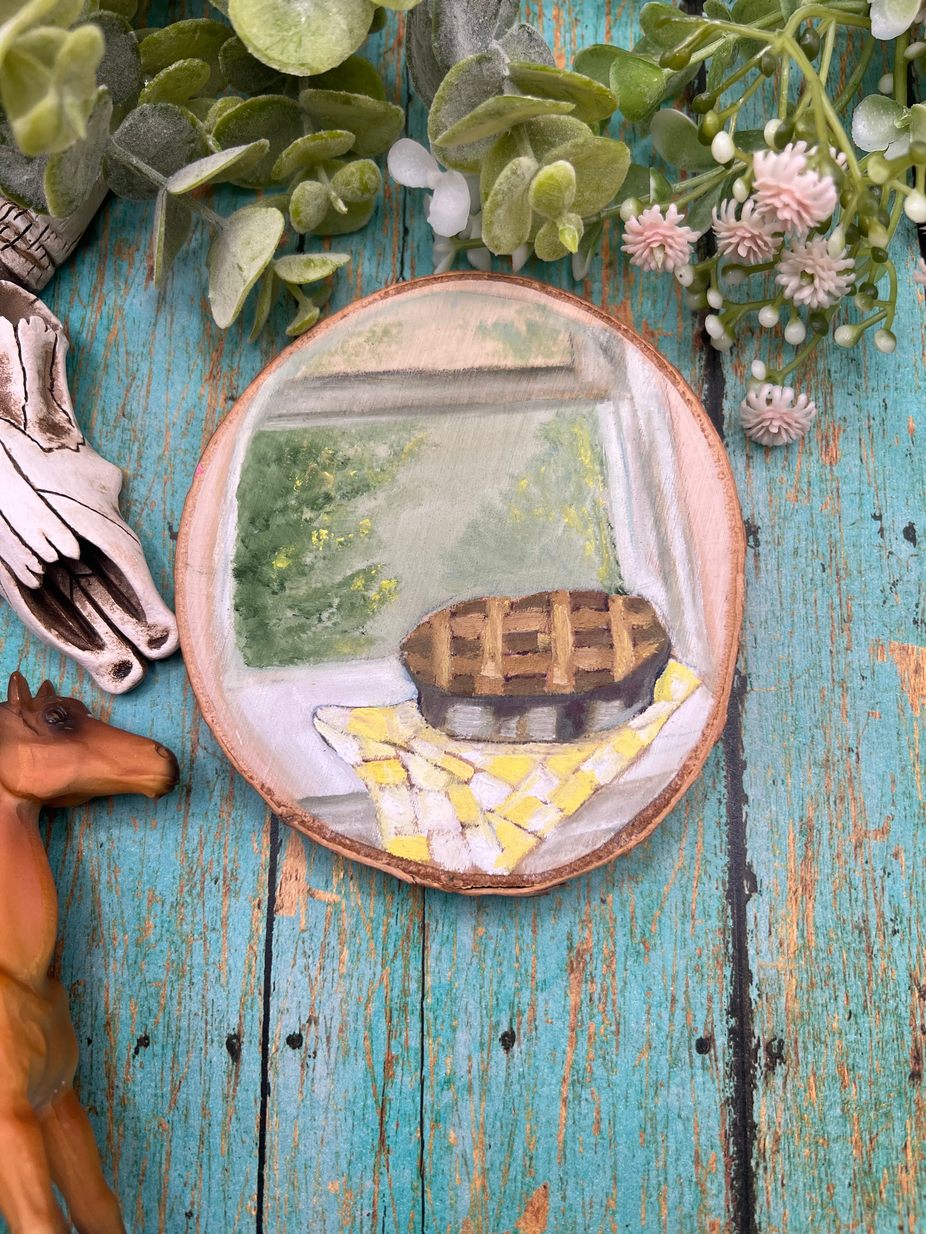 Oil-Painted Farm Coasters