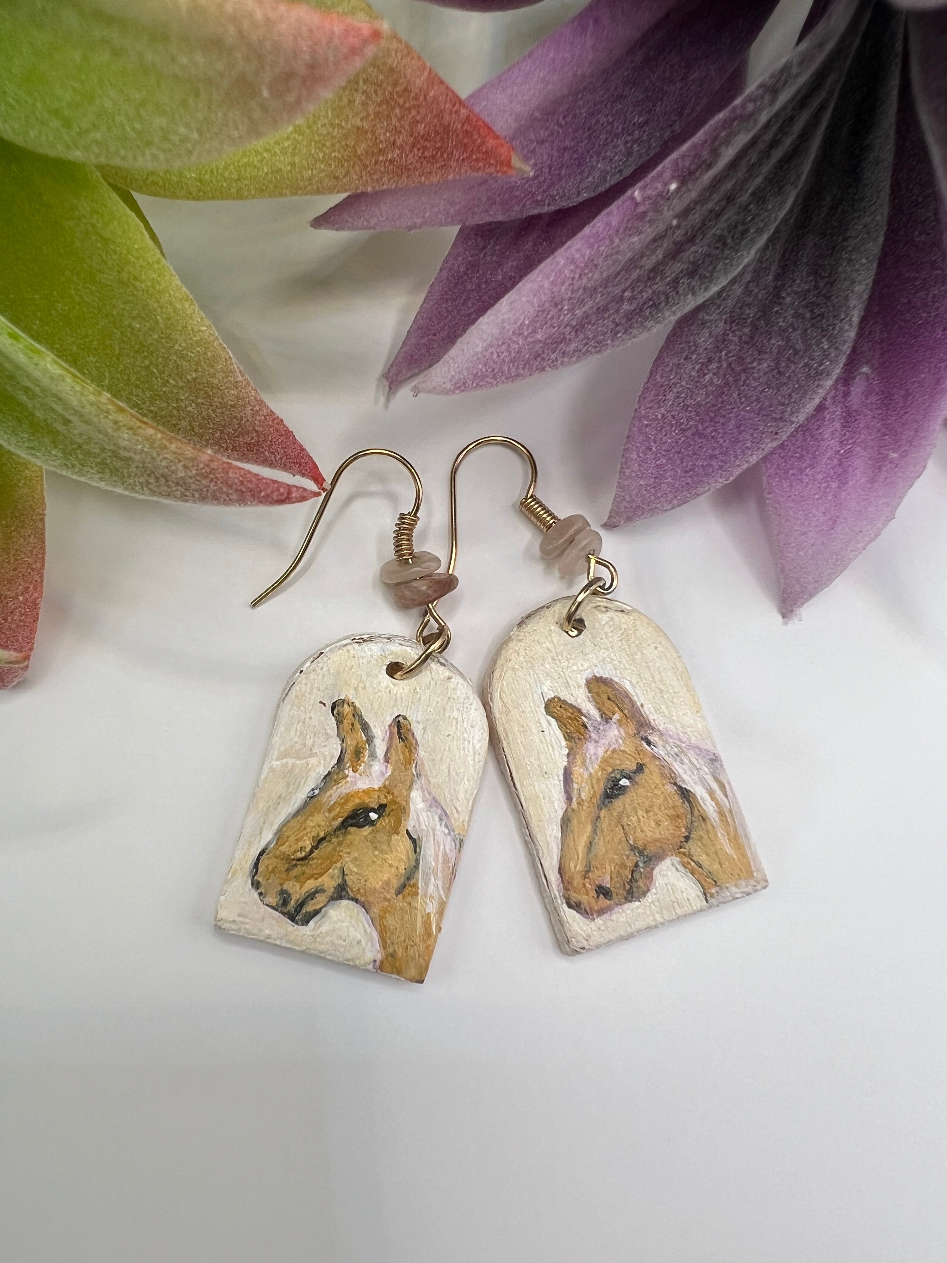 Hand-Painted Horse Earrings