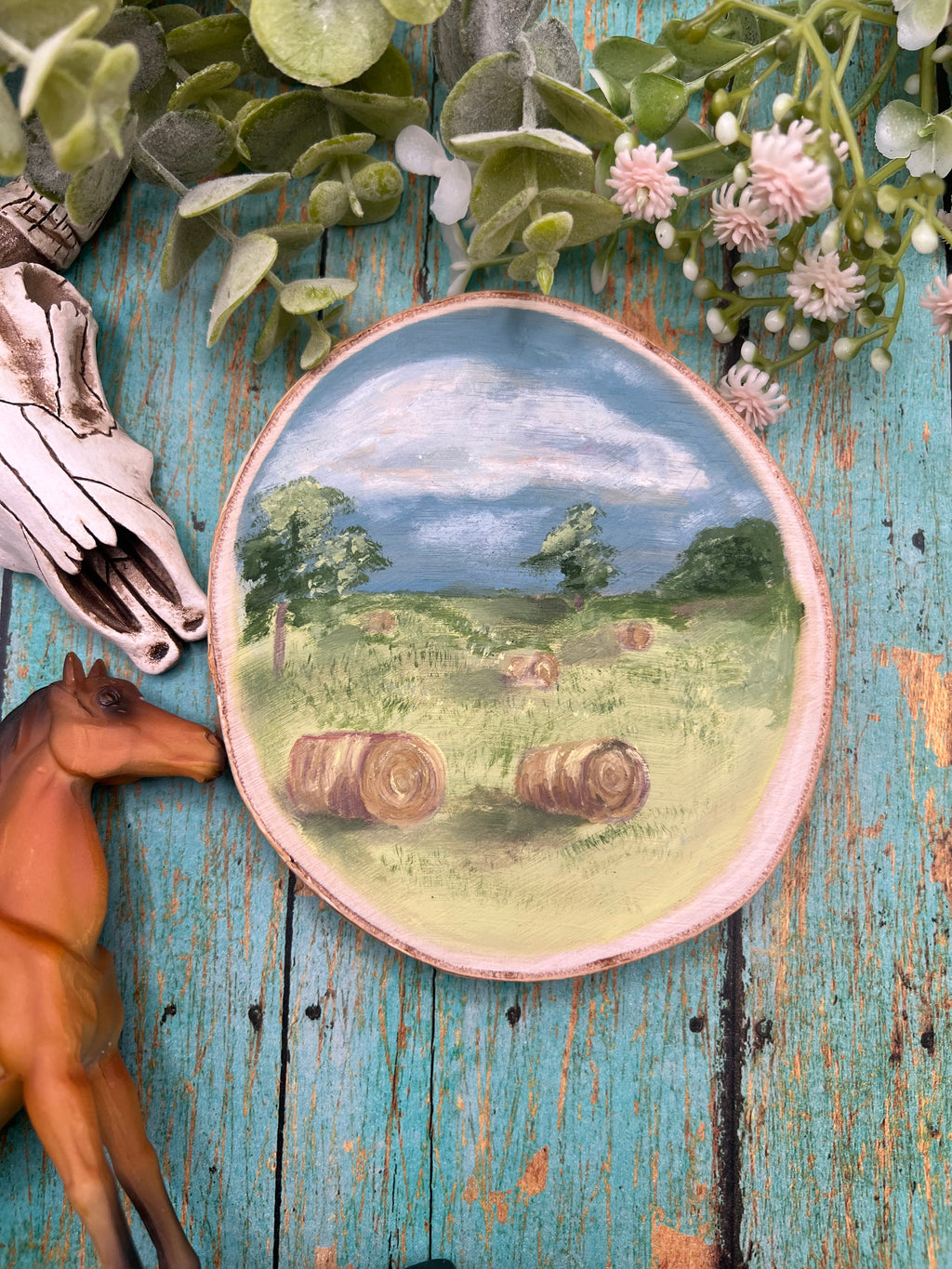 Oil-Painted Farm Coasters