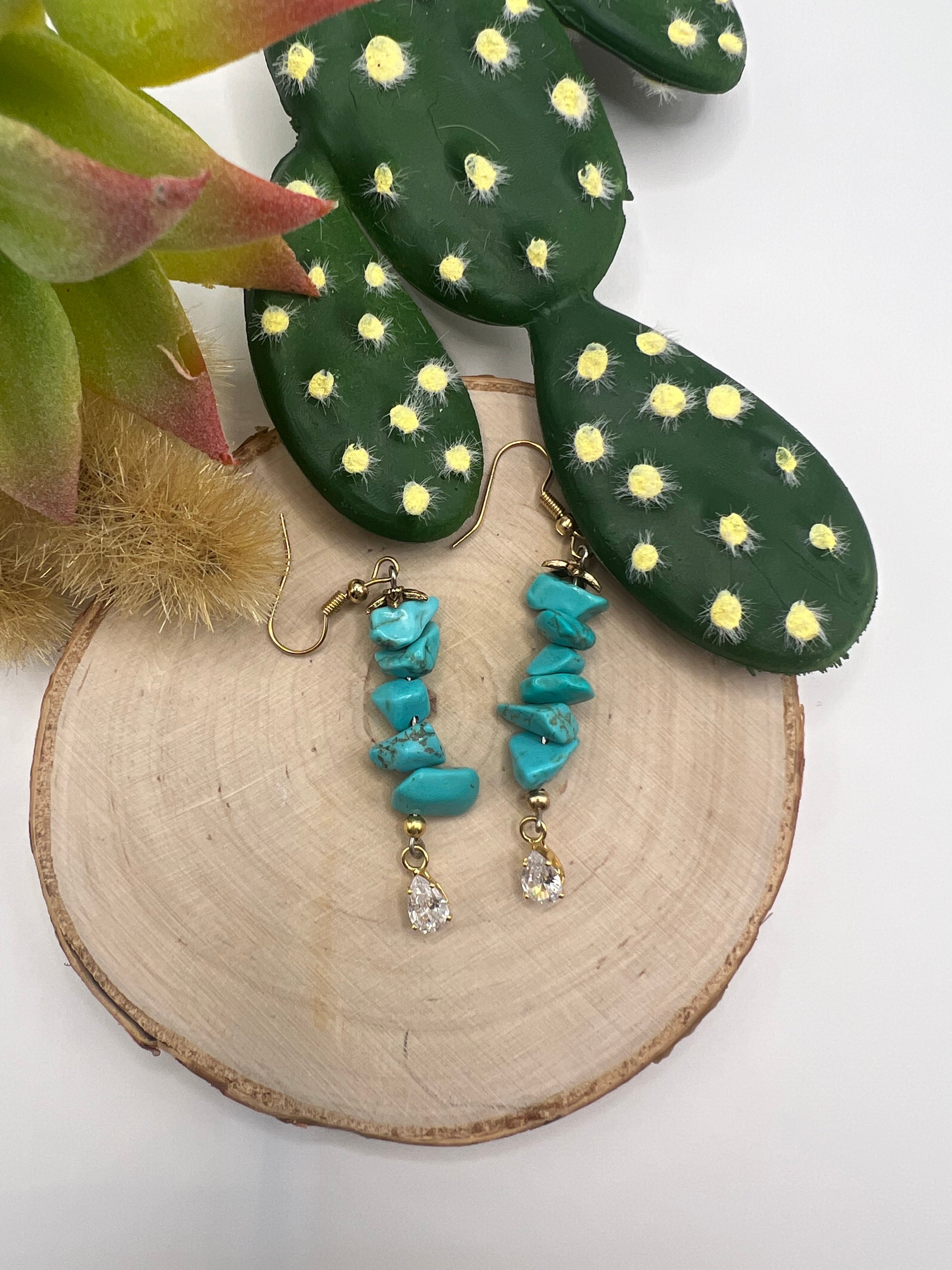 Turquoise Rock Earrings