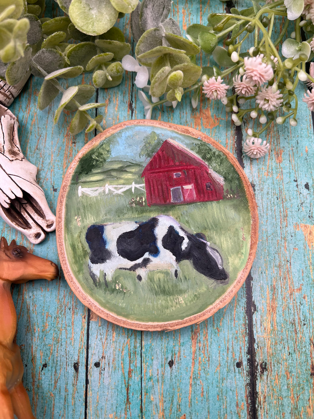 Oil-Painted Farm Coasters